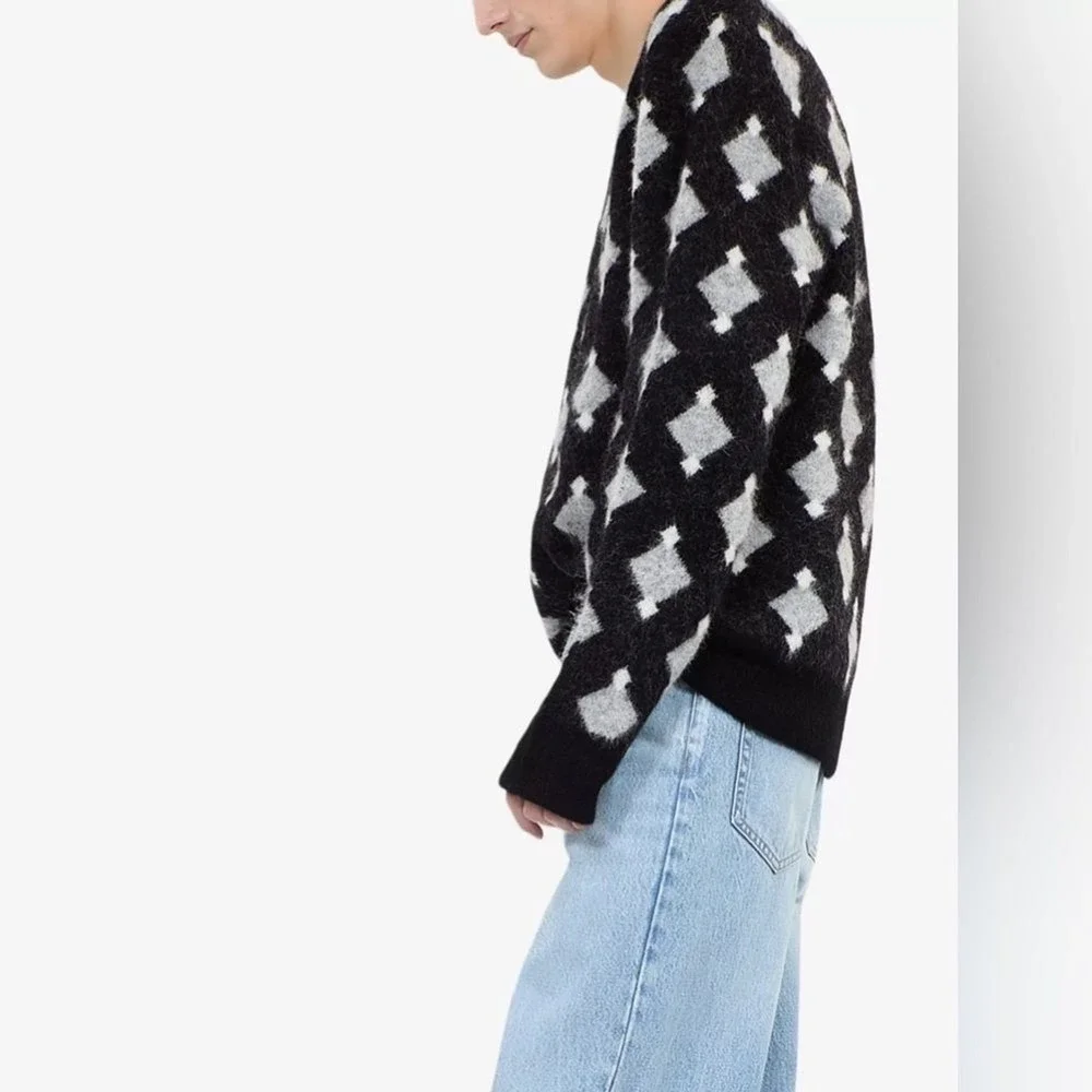 The Kooples Alpaca Blend Lux Diamond Pattern Sweater Size XXL‎ NWT Oversized